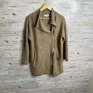 Simply noelle brown sweater zip up  size large